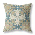 Homeroots 16 in. Brown & Blue Star Indoor & Outdoor Zip Throw Pillow Yellow & Gray 411160